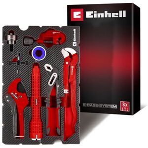Einhell Original E-Case Pad 8 pièces installation sanitaire (set plombier, coupe-tube, clé lavabo multifonction, poinçon tôle, clé armoire électrique, ruban isolant, pinces, système E-Case) - Publicité Einhell Original E-Case Pad 8 pièces installation sanitaire (set plombier, coupe-tube, clé lavabo multifonction, poinçon tôle, clé armoire électrique, ruban isolant, pinces, système E-Case) - Publicité