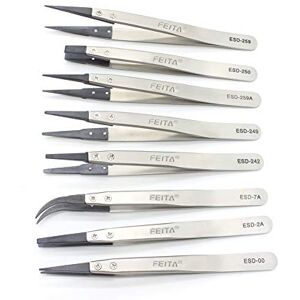 FEITA 8pcs ESD ACIER INOXYDABLE tête de pince à épiler antistatique précision de précision pour outil industriel, électricité, laboratoire - Publicité FEITA 8pcs ESD ACIER INOXYDABLE tête de pince à épiler antistatique précision de précision pour outil industriel, électricité, laboratoire - Publicité