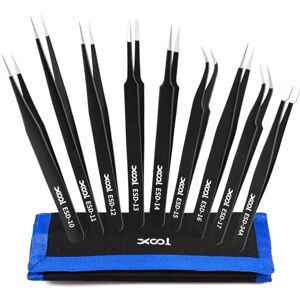 XOOL Pince Brucelles de Précision ESD, Lot de 9, Pincettes Antistatiques, Acier Inoxydable pour Électronique, Laboratoire, Bijoux, Réparation d'Équipements - Publicité XOOL Pince Brucelles de Précision ESD, Lot de 9, Pincettes Antistatiques, Acier Inoxydable pour Électronique, Laboratoire, Bijoux, Réparation d'Équipements - Publicité