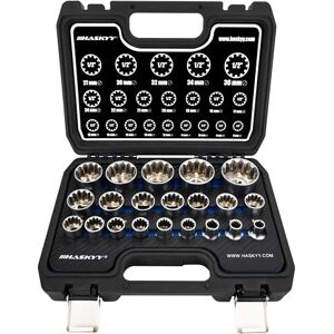 HASKYY Jeu de clés à douille à denture multiple Douilles 1/2" XZN Écrou 21 pcs. Jeu d'outils 8-36mm Denture multiple extérieure 12 pans 6 pans - Publicité HASKYY Jeu de clés à douille à denture multiple Douilles 1/2" XZN Écrou 21 pcs. Jeu d'outils 8-36mm Denture multiple extérieure 12 pans 6 pans - Publicité