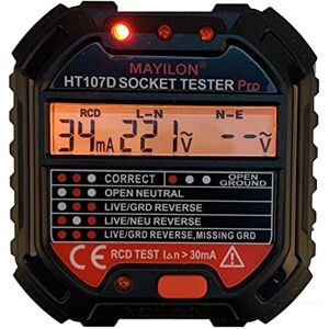 Fafeicy Testeur de Prise, Testeur de Circuit Electrique, Outil de Vérification de Panne Secteur, Avec Ecran LCD et 7 Modes d'Eclairage LED, Pour Ecoles, Laboratoires, Usines - Publicité Fafeicy Testeur de Prise, Testeur de Circuit Electrique, Outil de Vérification de Panne Secteur, Avec Ecran LCD et 7 Modes d'Eclairage LED, Pour Ecoles, Laboratoires, Usines - Publicité