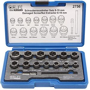 CCLIFE 15pcs Coffret douille extracteurs de boulons et d'écrousl, extracteur d'ecrou endommagés Cr-Mo Matériau 8-19mm,Entraînement carré 3/8' - Publicité CCLIFE 15pcs Coffret douille extracteurs de boulons et d'écrousl, extracteur d'ecrou endommagés Cr-Mo Matériau 8-19mm,Entraînement carré 3/8' - Publicité