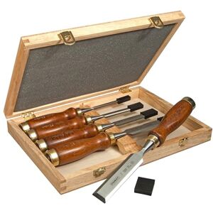 Stanley Ciseau À Bois avec manche Bois Dans Un Coffret Vernis incolore Lame en Acier Chromé Jeu de 5 Ciseaux 2-16-217 - Publicité Stanley Ciseau À Bois avec manche Bois Dans Un Coffret Vernis incolore Lame en Acier Chromé Jeu de 5 Ciseaux 2-16-217 - Publicité