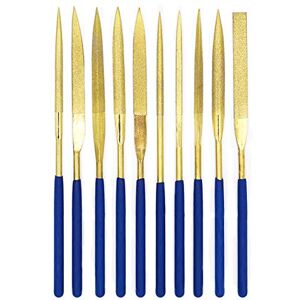 N\O Lot de 10 limes à aiguilles diamantées, 140mm Titane Diamant revêtement Aiguille Plat fichier Ensemble, Mini lime à aiguilles pour métal souple, bois, pierre et plastique - Publicité N\O Lot de 10 limes à aiguilles diamantées, 140mm Titane Diamant revêtement Aiguille Plat fichier Ensemble, Mini lime à aiguilles pour métal souple, bois, pierre et plastique - Publicité