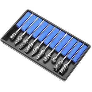 Wytino Lime rotative en métal pour fichier rotatif incluse 2.35 * 6mm 10pcs Fraises en acier au carbure de tungstène Limes rotatives en métal Jeu d'outils de sculpture - Publicité Wytino Lime rotative en métal pour fichier rotatif incluse 2.35 * 6mm 10pcs Fraises en acier au carbure de tungstène Limes rotatives en métal Jeu d'outils de sculpture - Publicité