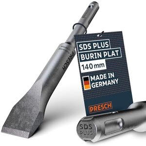 PRESCH SDS plus Burin Plat Tranchant robuste et durable de 20 mm de large Pour tous les travaux de démolition (longueur 140 mm) Burin en acier haute performance pour des coups puissants - Publicité PRESCH SDS plus Burin Plat Tranchant robuste et durable de 20 mm de large Pour tous les travaux de démolition (longueur 140 mm) Burin en acier haute performance pour des coups puissants - Publicité