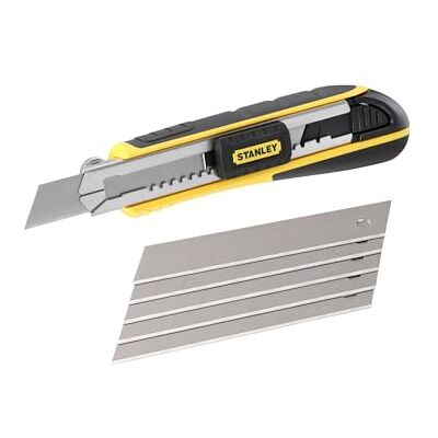 Stanley 0-10-481 Cutter Gamme Fatmax Largeur de Lame 18mm Blocage et Rechargement Automatique des Lames Chariot en Acier Inoxydable -Fourni avec 6 Lames - Publicité Stanley 0-10-481 Cutter Gamme Fatmax Largeur de Lame 18mm Blocage et Rechargement Automatique des Lames Chariot en Acier Inoxydable -Fourni avec 6 Lames - Publicité