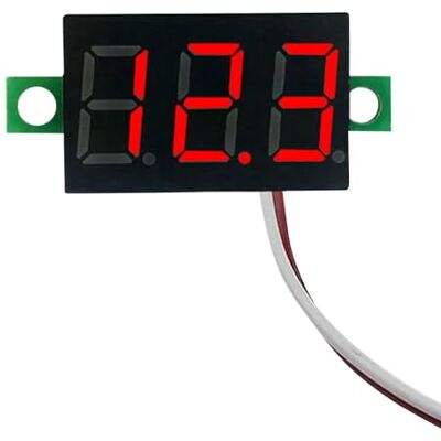 Fiorky Mini voltmètre numérique à 2 fils avec affichage LED, testeur de tension de 0,28 pouces, DC 2,5 V-40 V, affichage de la tension CC, rouge/bleu/jaune/vert, mesure précise de la pressio - Publicité Fiorky Mini voltmètre numérique à 2 fils avec affichage LED, testeur de tension de 0,28 pouces, DC 2,5 V-40 V, affichage de la tension CC, rouge/bleu/jaune/vert, mesure précise de la pressio - Publicité