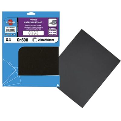 Leman Lot de 50 feuilles papier imperméable 230 x 280 mm Gr. 600 pour métal à eau 9723560 - Publicité Leman Lot de 50 feuilles papier imperméable 230 x 280 mm Gr. 600 pour métal à eau 9723560 - Publicité