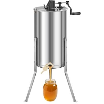 VEVOR Extracteur de Miel Manuel à 2 Cadres Centrifugeuse Séparateur Miel Acier Inox avec Couvercle Transparent, Support Réglable en Hauteur, Équipement d'Extraction de Nid d'Abeilles pour Apiculture - Publicité VEVOR Extracteur de Miel Manuel à 2 Cadres Centrifugeuse Séparateur Miel Acier Inox avec Couvercle Transparent, Support Réglable en Hauteur, Équipement d'Extraction de Nid d'Abeilles pour Apiculture - Publicité