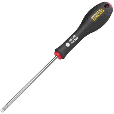 Stanley 0-65-016Tournevis Plat 4 X 100 Mm Gamme FATMAX Fabriqués En France Lame En Acier Sablage De L'Empreinte Finition Anticorrosion Poignée Soft Grip Liaison Quasi Incassable - Publicité Stanley 0-65-016Tournevis Plat 4 X 100 Mm Gamme FATMAX Fabriqués En France Lame En Acier Sablage De L'Empreinte Finition Anticorrosion Poignée Soft Grip Liaison Quasi Incassable - Publicité