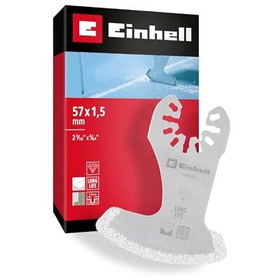 Einhell Accessories Original Einhell lame segmentée diamantée 57 mm (saupoudrée de diamant, forme segmentée, largeur de coupe 1,5 mm, fonction de changement rapide, convient aux outils multifonctions) - Publicité Einhell Accessories Original Einhell lame segmentée diamantée 57 mm (saupoudrée de diamant, forme segmentée, largeur de coupe 1,5 mm, fonction de changement rapide, convient aux outils multifonctions) - Publicité