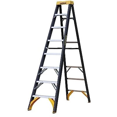 Centaure Échelle Step Swing Pro 7+1 - Protection électrique, EN 131, Hauteur max 3.40m - Publicité Centaure Échelle Step Swing Pro 7+1 - Protection électrique, EN 131, Hauteur max 3.40m - Publicité