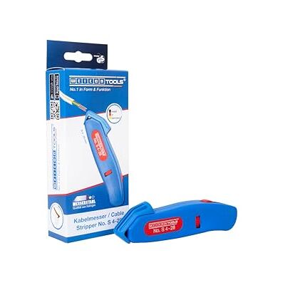 WEICON TOOLS Couteau à dégainer No. S 4-28, Outil à dénuder pour câbles de 4-28 mm, lame crochue rétractable, Fabriqué en Allemagne - Publicité WEICON TOOLS Couteau à dégainer No. S 4-28, Outil à dénuder pour câbles de 4-28 mm, lame crochue rétractable, Fabriqué en Allemagne - Publicité