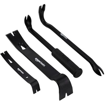 Amazon Basics Kit 4 unité, lot de 1 avec pied-de-biche et arrache-clous, Noir - Publicité Amazon Basics Kit 4 unité, lot de 1 avec pied-de-biche et arrache-clous, Noir - Publicité