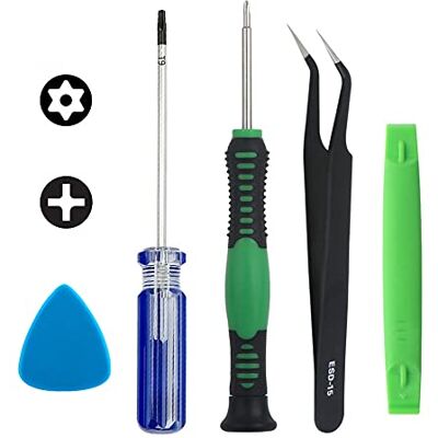 Plentoy Lot de 5 outils de réparation PS4 PH00 Phillips et TR9 Torx Tournevis de sécurité ESD Pince à épiler Outils d'ouverture pour manette PS4 - Publicité Plentoy Lot de 5 outils de réparation PS4 PH00 Phillips et TR9 Torx Tournevis de sécurité ESD Pince à épiler Outils d'ouverture pour manette PS4 - Publicité