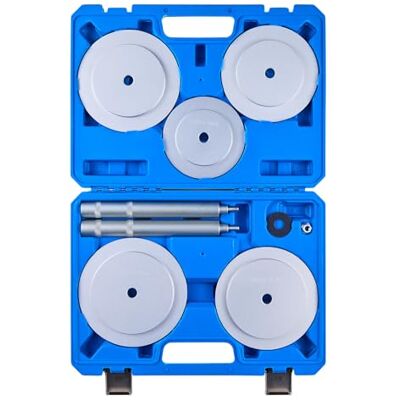 VEVOR Kit de Presse à Roulements 7 Pièces, Coffret d’Outils de Démontage et de Montage de Bagues et Joints de Roulements, avec 5 Bagues, Axes de Poignée et Rallonge, pour Entretien Automobile - Publicité VEVOR Kit de Presse à Roulements 7 Pièces, Coffret d’Outils de Démontage et de Montage de Bagues et Joints de Roulements, avec 5 Bagues, Axes de Poignée et Rallonge, pour Entretien Automobile - Publicité