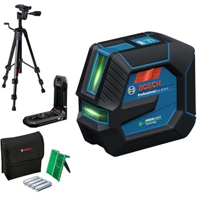 Bosch laser lignes GLL 20-22 G (support de fixation LB 10, laser vert, pour utilisation en intérieur, alimentation dual power, 2 piles 1,5V LR6, housse de protection, trépied BT 150) - Publicité Bosch laser lignes GLL 20-22 G (support de fixation LB 10, laser vert, pour utilisation en intérieur, alimentation dual power, 2 piles 1,5V LR6, housse de protection, trépied BT 150) - Publicité