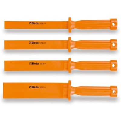 Beta 988/K4 Lot de 4 résistant aux rayures Plastique Plat burins - Publicité Beta 988/K4 Lot de 4 résistant aux rayures Plastique Plat burins - Publicité