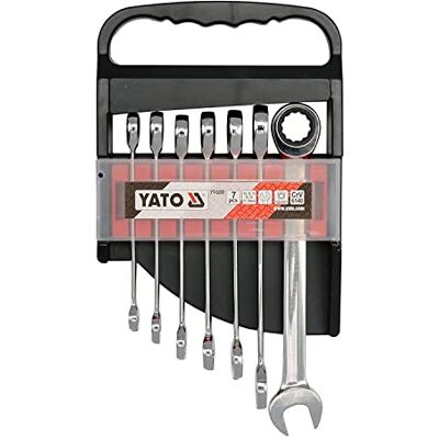 Yato YT-0208 Kit de clés à fourche et polygonale à cliquet - Publicité Yato YT-0208 Kit de clés à fourche et polygonale à cliquet - Publicité