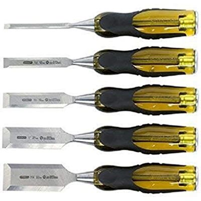 Stanley 2-16-269 Dynagrip B/E Ciseau À Bois Set (5) Imp. Gamme FATMAX Poignée Ergonomique Avec Revêtement Résistant Force De Coupe Accrue Normes Iso - Publicité Stanley 2-16-269 Dynagrip B/E Ciseau À Bois Set (5) Imp. Gamme FATMAX Poignée Ergonomique Avec Revêtement Résistant Force De Coupe Accrue Normes Iso - Publicité