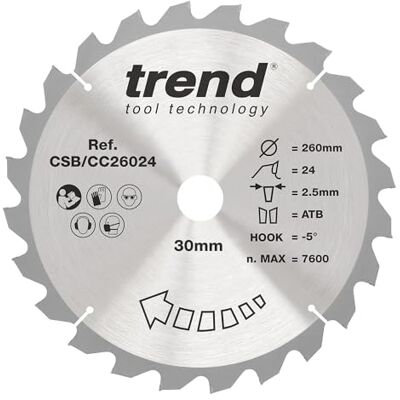 Lame de Scie à Miter Trend Craftpro - 260mm, 24T, 30mm - Publicité Lame de Scie à Miter Trend Craftpro - 260mm, 24T, 30mm - Publicité