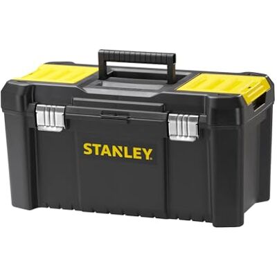 Stanley Essential Tool Box (19in), solution de rangement durable avec plateau amovible et organiseurs, boîte à outils portable, pour le rangement des pièces et des outils, STST1-75521 - Publicité Stanley Essential Tool Box (19in), solution de rangement durable avec plateau amovible et organiseurs, boîte à outils portable, pour le rangement des pièces et des outils, STST1-75521 - Publicité
