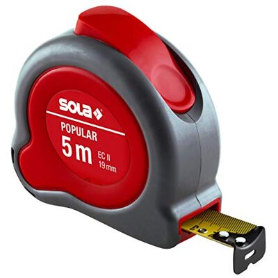 Mètre ruban en acier SOLA 5m - Ergonomique, Classe II - Publicité Mètre ruban en acier SOLA 5m - Ergonomique, Classe II - Publicité