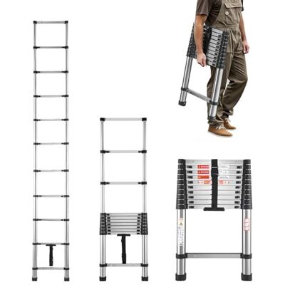 VEVOR Échelle Télescopique, 3140 mm, Escabeau Extensible en Acier Inoxydable, Capacité de Charge 170 kg, Échelle Portable Légère à Rétraction Multi-Boutons, pour Réparation de Maison, Camping-Car - Publicité VEVOR Échelle Télescopique, 3140 mm, Escabeau Extensible en Acier Inoxydable, Capacité de Charge 170 kg, Échelle Portable Légère à Rétraction Multi-Boutons, pour Réparation de Maison, Camping-Car - Publicité