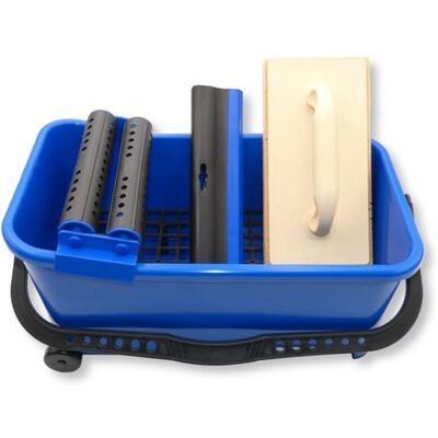 DEWEPRO ® Kit Carrelage 6 Pièces – Seau 16L avec Roues – Flotteur Éponge Rainuré – Raclette à Joint 245 mm – Outils de Pose et Nettoyage Carrelage - Publicité DEWEPRO ® Kit Carrelage 6 Pièces – Seau 16L avec Roues – Flotteur Éponge Rainuré – Raclette à Joint 245 mm – Outils de Pose et Nettoyage Carrelage - Publicité