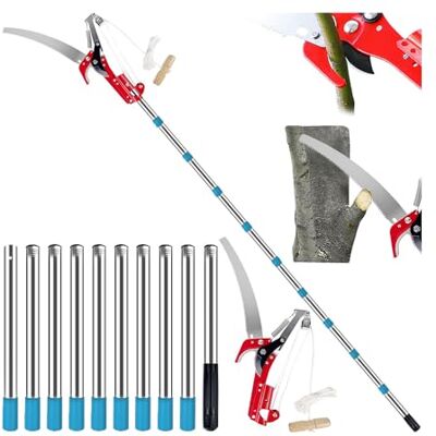 NEWFUN Scie d'élagage manuelle, réglable en hauteur sur 4 m, 1 scie pour 2 utilisations, Couper des arbres et des arbustes denses sans échelle, sécateur manuel pour branches hautes - Publicité NEWFUN Scie d'élagage manuelle, réglable en hauteur sur 4 m, 1 scie pour 2 utilisations, Couper des arbres et des arbustes denses sans échelle, sécateur manuel pour branches hautes - Publicité