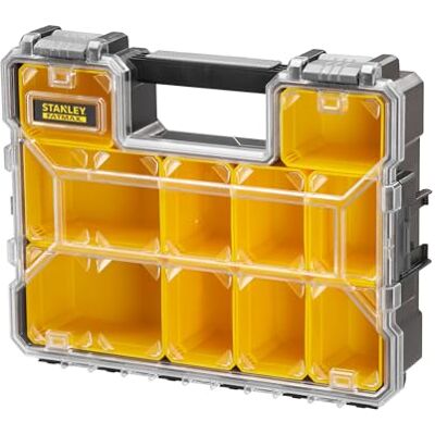 Stanley 1-97-521 Rangement Organiseurs et Casiers Gamme FATMAX Polycarbonate Incassable 10 Compartiments Amovibles Peu Profonds Étanche Poignée de Transport Capacité 3.5L - Publicité Stanley 1-97-521 Rangement Organiseurs et Casiers Gamme FATMAX Polycarbonate Incassable 10 Compartiments Amovibles Peu Profonds Étanche Poignée de Transport Capacité 3.5L - Publicité