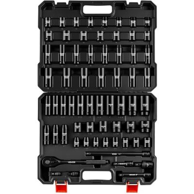 VEVOR Jeu de Douilles à Choc 1/2" Jeu de 58 Douilles à Impact avec Outil à Cliquet 6 Pans en Acier Allié CR-V HRC 42-48 Solide Repère de Taille Facile avec Mallette de Transport pour Réparation Auto - Publicité VEVOR Jeu de Douilles à Choc 1/2" Jeu de 58 Douilles à Impact avec Outil à Cliquet 6 Pans en Acier Allié CR-V HRC 42-48 Solide Repère de Taille Facile avec Mallette de Transport pour Réparation Auto - Publicité