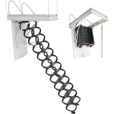 VEVOR Échelle de Grenier, Charge 299,4 kg, Escalier de Grenier Escamotable, Hauteur Installation 2,9-3,1 m, Ouverture 1000,76x698,5 mm, Tige de Traction, Échelle Rétractable Acier pour Accès Greniers - Publicité VEVOR Échelle de Grenier, Charge 299,4 kg, Escalier de Grenier Escamotable, Hauteur Installation 2,9-3,1 m, Ouverture 1000,76x698,5 mm, Tige de Traction, Échelle Rétractable Acier pour Accès Greniers - Publicité