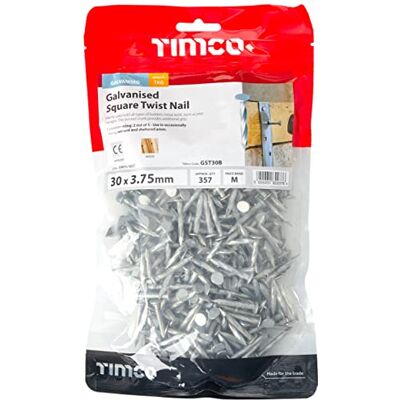 TIMco GST30B Clous torsadés carrés galvanisés - Clous - Publicité TIMco GST30B Clous torsadés carrés galvanisés - Clous - Publicité