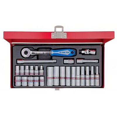 KING TONY 2526SR02 coffret de douilles 1/4" - Publicité KING TONY 2526SR02 coffret de douilles 1/4" - Publicité