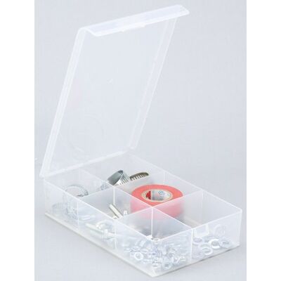 Allit Boîte d'assortiment Europlus Basic 12/6, Transparent, Polypropylène, 6 Compartiments, Solide Fermoir, 207 x 121 x 44 mm - Publicité Allit Boîte d'assortiment Europlus Basic 12/6, Transparent, Polypropylène, 6 Compartiments, Solide Fermoir, 207 x 121 x 44 mm - Publicité