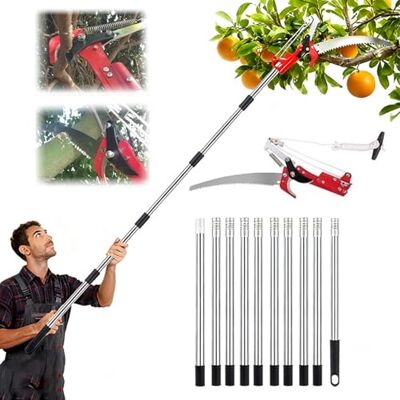RATSTONE Coupe Branche Telescopique,Scie d'Élagage Manuelle,Secateur Telescopique Réglable En Hauteur Sur 5 m,Avec 10 Poteaux Alliage Aluminium Pour Élagage Coupe Branches Hautes Palmiers Arbustes(Bleu) - Publicité RATSTONE Coupe Branche Telescopique,Scie d'Élagage Manuelle,Secateur Telescopique Réglable En Hauteur Sur 5 m,Avec 10 Poteaux Alliage Aluminium Pour Élagage Coupe Branches Hautes Palmiers Arbustes(Bleu) - Publicité