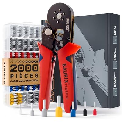 BAURIX - Crimping Tool Hex Set I - 0,25-6 mm² - 2000 Sertissages - Tool Crimpage - Publicité BAURIX - Crimping Tool Hex Set I - 0,25-6 mm² - 2000 Sertissages - Tool Crimpage - Publicité