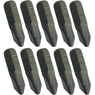 AERZETIX C45864 Lot de 10 Embouts de Vissage PH2x25mm 1/4'' pour Tournevis à Empreinte Phillips Cruciforme PH2 pour Vis Cruciforme PH2 Quincaillerie/Accessoire/Outillage à Main en Acier S2 - Publicité AERZETIX C45864 Lot de 10 Embouts de Vissage PH2x25mm 1/4'' pour Tournevis à Empreinte Phillips Cruciforme PH2 pour Vis Cruciforme PH2 Quincaillerie/Accessoire/Outillage à Main en Acier S2 - Publicité