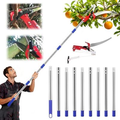 RATSTONE Coupe Branche Telescopique,Scie d'Élagage Manuelle,Secateur Telescopique Réglable En Hauteur Sur 4 m,Avec 9 Poteaux Alliage Aluminium Pour Élagage Coupe Branches Hautes Palmiers Arbustes(Bleu) - Publicité RATSTONE Coupe Branche Telescopique,Scie d'Élagage Manuelle,Secateur Telescopique Réglable En Hauteur Sur 4 m,Avec 9 Poteaux Alliage Aluminium Pour Élagage Coupe Branches Hautes Palmiers Arbustes(Bleu) - Publicité
