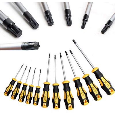 Ensemble de tournevis Torx magnétiques CCLIFE T6-T40 - 11 pièces - Publicité Ensemble de tournevis Torx magnétiques CCLIFE T6-T40 - 11 pièces - Publicité