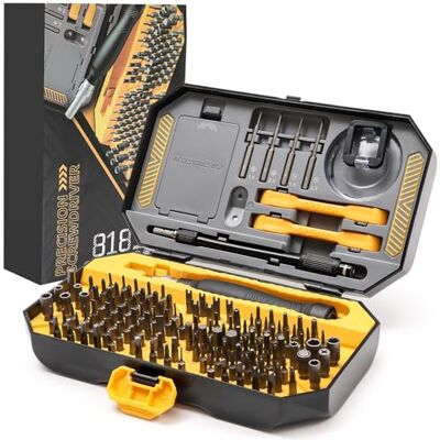 Zaxiva 145 en 1 Kit de Tournevis de Précision, Kit Outils Mini de tournevis magnétique, Outils de Réparation avec Torx Triangle Bits etc, Pour IPhone, iPads, Mac, PC, Laptop, Montre, Lunettes - Publicité Zaxiva 145 en 1 Kit de Tournevis de Précision, Kit Outils Mini de tournevis magnétique, Outils de Réparation avec Torx Triangle Bits etc, Pour IPhone, iPads, Mac, PC, Laptop, Montre, Lunettes - Publicité
