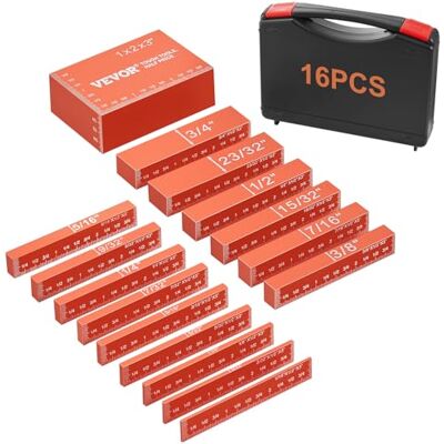 VEVOR Blocs de configuration pour outils travail du bois, 16PCS, blocs jauge hauteur précision, marquages de taille et étui de rangement, en aluminium pour accessoires de toupie et de scie à table - Publicité VEVOR Blocs de configuration pour outils travail du bois, 16PCS, blocs jauge hauteur précision, marquages de taille et étui de rangement, en aluminium pour accessoires de toupie et de scie à table - Publicité