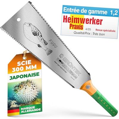 GRÜNTEK Scie Japonaise Menuisier 300mm Scie Jardin Coupe double fine et grosse Scie à main bois lame double - Publicité GRÜNTEK Scie Japonaise Menuisier 300mm Scie Jardin Coupe double fine et grosse Scie à main bois lame double - Publicité