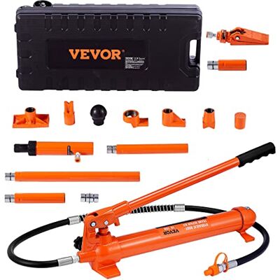 VEVOR Vérin Hydraulique 10 T Presse Hydraulique Carrosserie Carrossier Course 135 mm Coffret de Vérins Hydrauliques avec 4 Tiges de 100 à 500 mm pour la Réparation de Châssis de Voiture Construction - Publicité VEVOR Vérin Hydraulique 10 T Presse Hydraulique Carrosserie Carrossier Course 135 mm Coffret de Vérins Hydrauliques avec 4 Tiges de 100 à 500 mm pour la Réparation de Châssis de Voiture Construction - Publicité