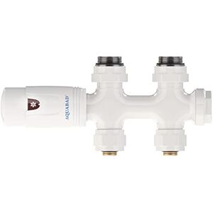 Aquabad ® Kit Thermostatique Radiateur forme de passage pour raccord central 50mm, blanc y compris adaptateur pour raccords 15mm tubes cuivre & raccord standard 16mm PEX - Publicité Aquabad ® Kit Thermostatique Radiateur forme de passage pour raccord central 50mm, blanc y compris adaptateur pour raccords 15mm tubes cuivre & raccord standard 16mm PEX - Publicité