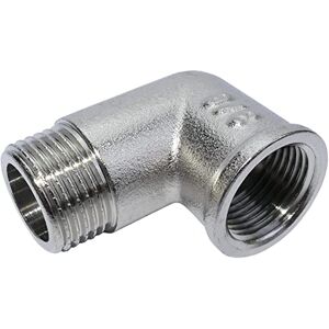 AERZETIX Coude en Laiton à 90° 3/8''x3/8'' Mâle/Femelle Raccord de Tuyau Fileté à Visser Finition Nickelée/Mate - Publicité AERZETIX Coude en Laiton à 90° 3/8''x3/8'' Mâle/Femelle Raccord de Tuyau Fileté à Visser Finition Nickelée/Mate - Publicité