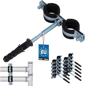 KOTARBAU® 10 pces. Collier de Serrage Tuyau Acier Galvanisé 1/2" Double Fixation pour Tube Collier de Fixation avec Joint en Caoutchouc avec Chevilles Noir Argenté - Publicité KOTARBAU® 10 pces. Collier de Serrage Tuyau Acier Galvanisé 1/2" Double Fixation pour Tube Collier de Fixation avec Joint en Caoutchouc avec Chevilles Noir Argenté - Publicité