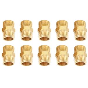 Oumefar Mamelon hexagonal en laiton 1/4 BSP filetage externe mâle connecteur rapide raccord de tuyau fileté adaptateur hexagonal 10 pièces - Publicité Oumefar Mamelon hexagonal en laiton 1/4 BSP filetage externe mâle connecteur rapide raccord de tuyau fileté adaptateur hexagonal 10 pièces - Publicité